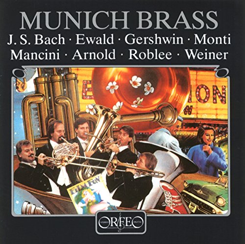 "CD cover art featuring a brass ensemble playing in a whimsical, surreal scene."