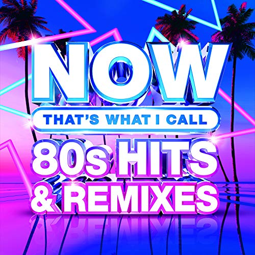 A neon-lit 80s-themed album cover with palm trees, lasers, and bold white text.