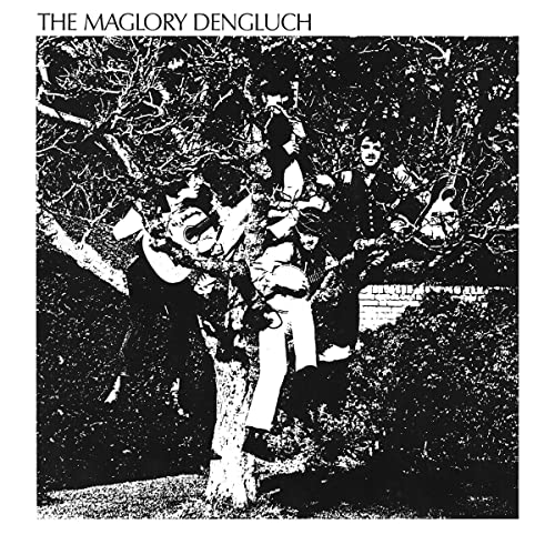Black and white album cover featuring a group of people in a tree.