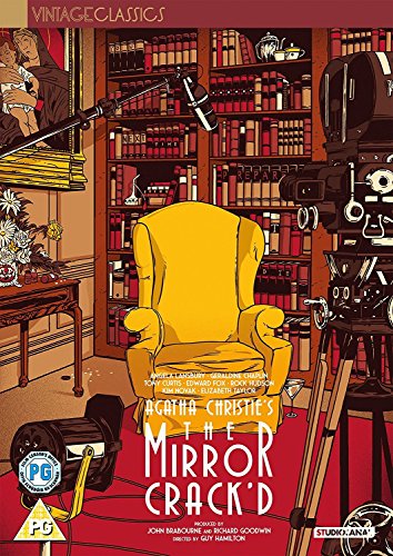 DVD cover for "The Mirror Crack'd" featuring a cartoonish film set with a yellow armchair.