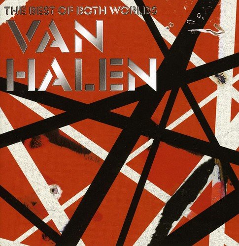 Van Halen CD cover with red background, black and white abstract lines, and silver text.
