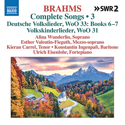 CD cover for Brahms: Complete Songs Vol. 3, featuring mountain landscape.