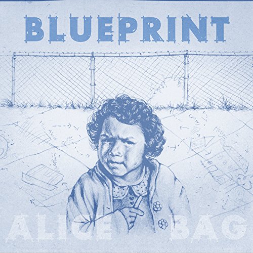 CD cover for Alice Bag’s “Blueprint” featuring a sketched portrait and fence.