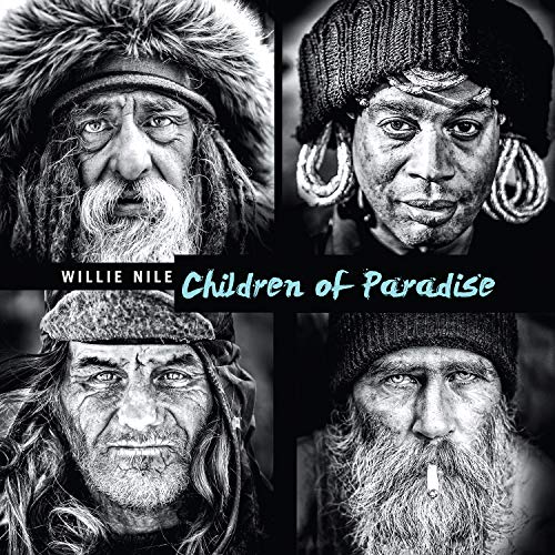 Black-and-white album cover with four men's portraits and "Willie Nile Children of Paradise" text.