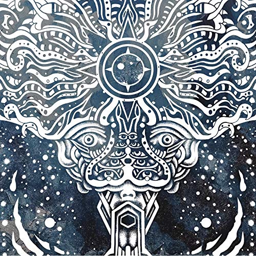 CD cover with intricate white linework forming a face on a dark background.
