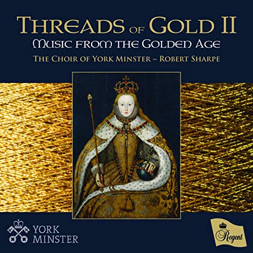 CD cover: “Threads of Gold II” featuring a portrait of Queen Elizabeth I.