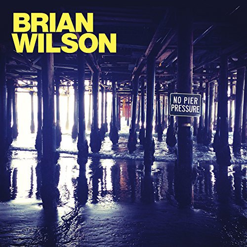 Brian Wilson album cover featuring a pier with a "No Pier Pressure" sign.