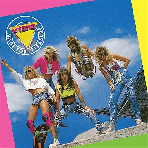1980s album cover featuring a group of people in brightly colored clothing.
