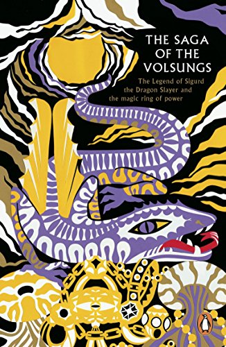 "Book cover with abstract illustration of a dragon and a person in purple, gold, and white."