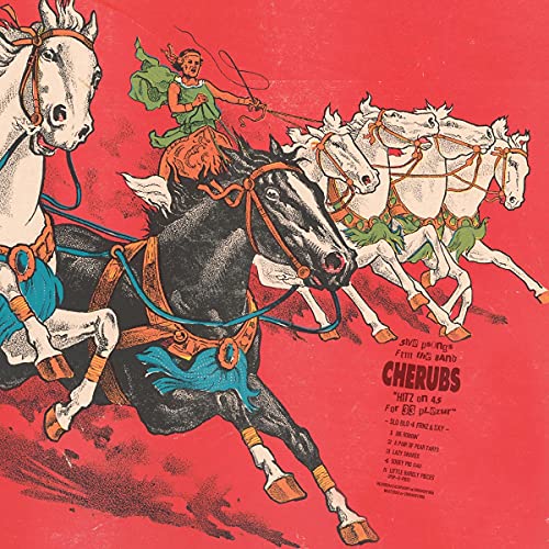 CD cover: Cherubs album art featuring riders on rearing white horses.