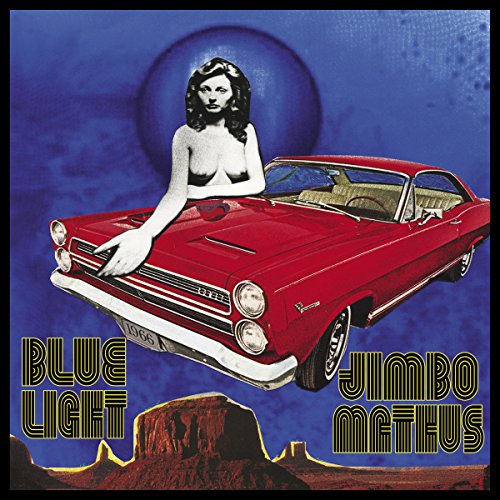 Vinyl album cover featuring a red car and a topless woman against a blue background.