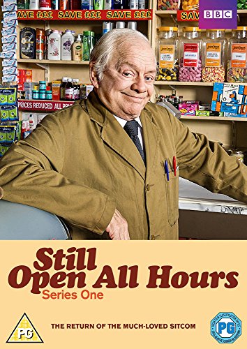 DVD cover featuring a man in a shop, titled "Still Open All Hours".
