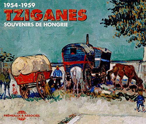 CD cover: painted image of horse-drawn wagons and people, titled "Tziganes.