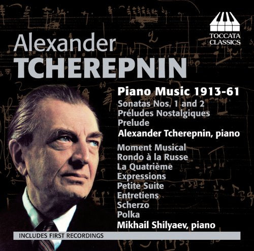 CD cover featuring a man's portrait, with text listing piano compositions and "Toccata Classics" logo.