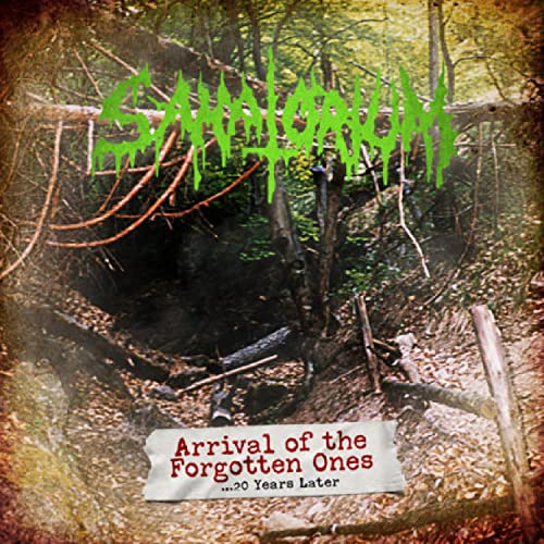 CD cover: dark forest scene with dripping green text and title panel.