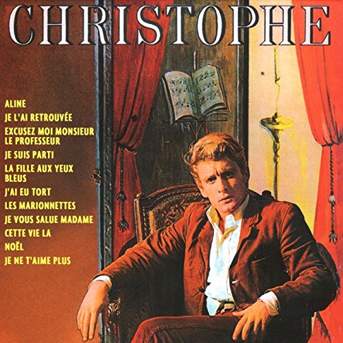 Album cover with a man in pink and blue, titled "Christophe - Aline".