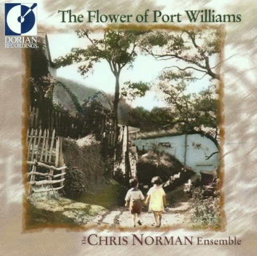"CD cover with children walking down a path, trees, and a wooden fence."