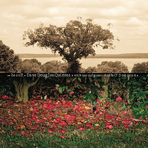 "Album cover with a tree and flowers by a body of water."