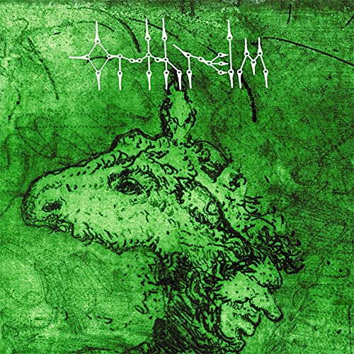 Green textured CD cover with sketched animal head and white text.
