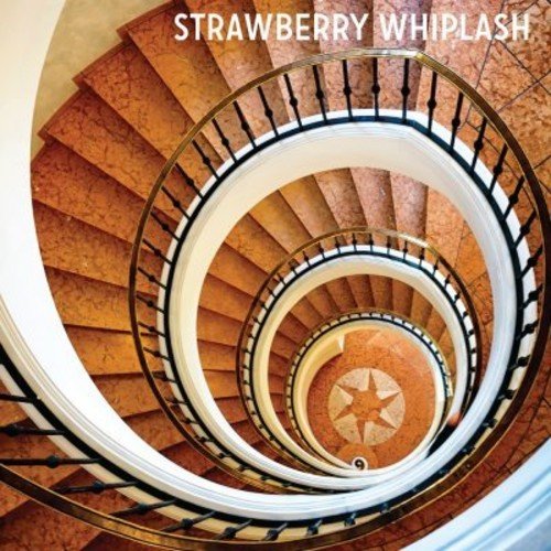 Spiral staircase viewed from above, with text “Strawberry Whiplash”.