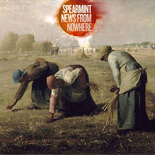 CD cover: painting of laborers in a field with red text overlay.