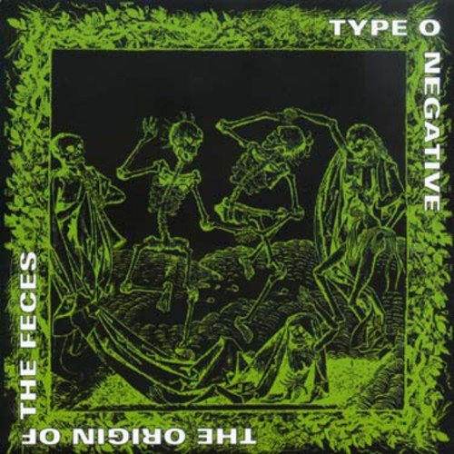 "CD cover art with green skeletons dancing, surrounded by foliage, on a black background."