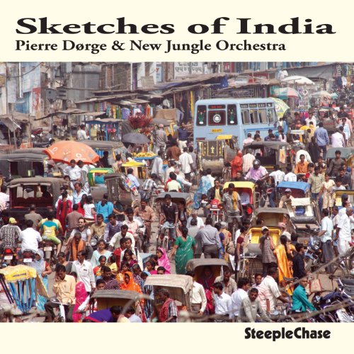 CD cover for "Sketches of India" featuring a busy Indian street scene.