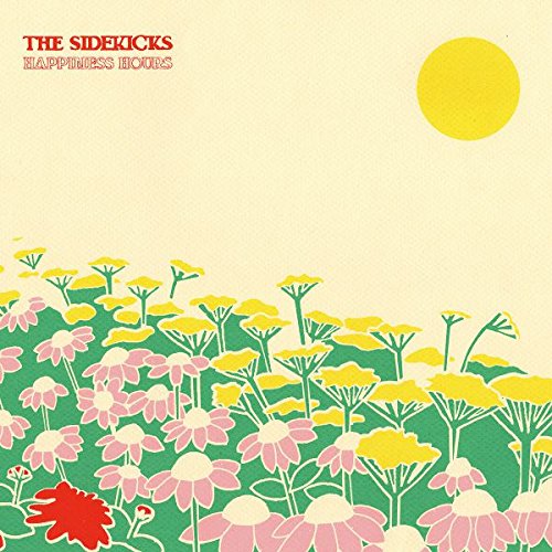 "Album cover with floral design, pastel colors, and yellow sun on pale yellow background."