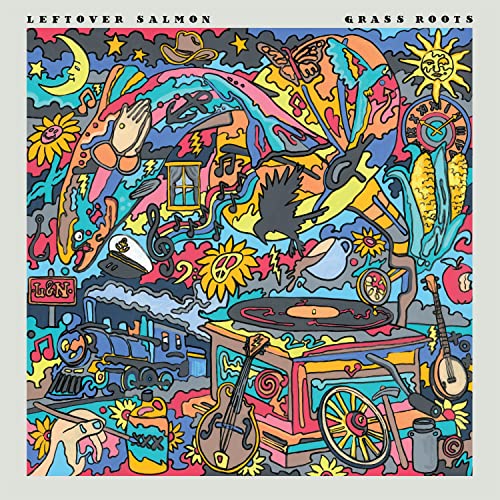 CD cover art: colorful, psychedelic illustration with musical motifs and nature.
