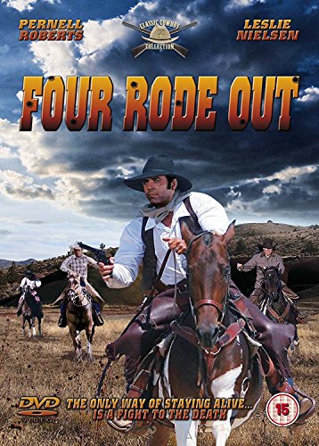 DVD cover for "Four Rode Out" featuring cowboys on horseback.