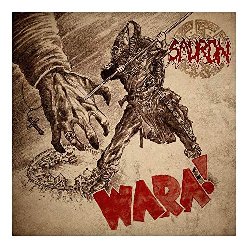 Dark fantasy album cover depicting a warrior and a large, grasping hand.