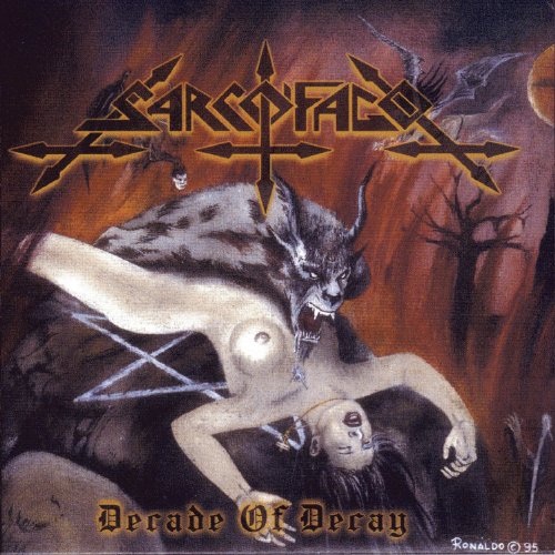 Dark album cover depicting a monstrous creature and a prone figure.