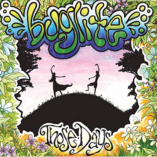 CD cover: "Buglite - Those Days" with colorful floral frame and silhouetted figures.