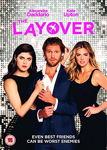 DVD cover for "The Layover" featuring three main actors in formal attire.