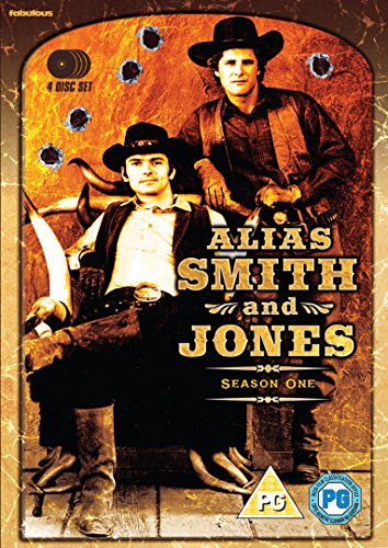 "DVD cover of 'Alias Smith and Jones Season 1' featuring two cowboys."