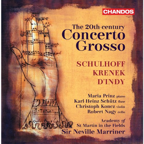 "CD cover with hand illustration and musical notes, featuring title and artist names."