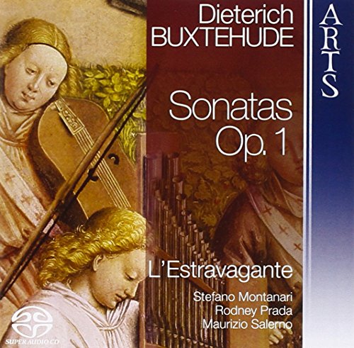 CD cover with angel musicians, text, and gradient blue border.