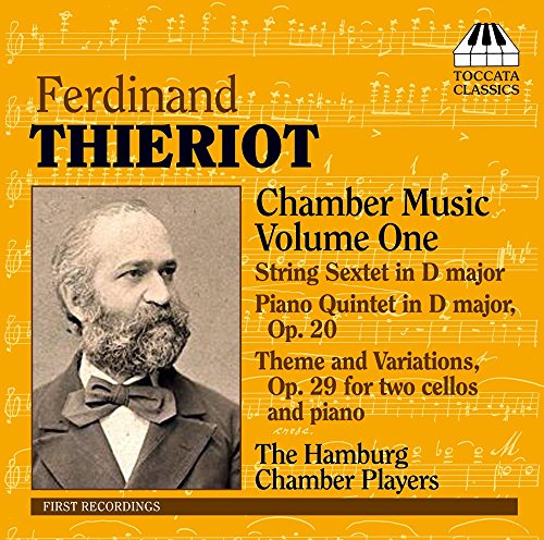 Orange CD cover with black text and a black-and-white portrait of Ferdinand Thieriot.