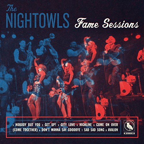 "The Nightowls - Fame Sessions" CD cover with band performing on stage in blue and red lighting.