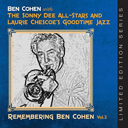 CD cover featuring a sketch of a man playing a trumpet, with blue background.
