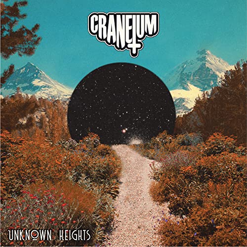 Craneium “Unknown Heights” vinyl album cover with mountain and forest scene.