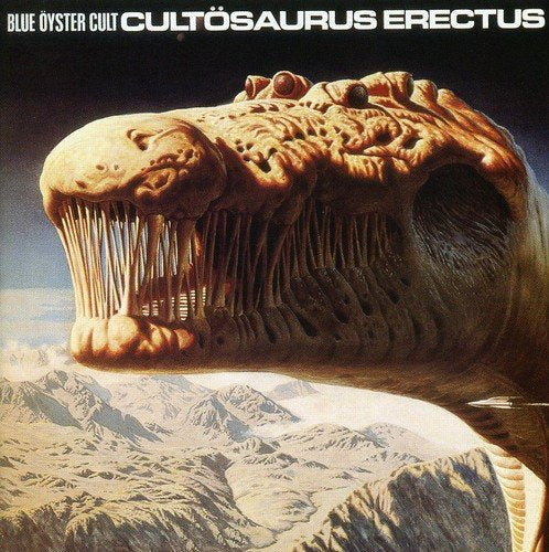 "Album cover featuring a giant monster emerging from a snowy mountain landscape."