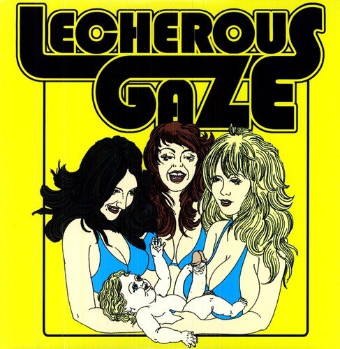 Yellow vinyl record cover with illustrated women and a baby.