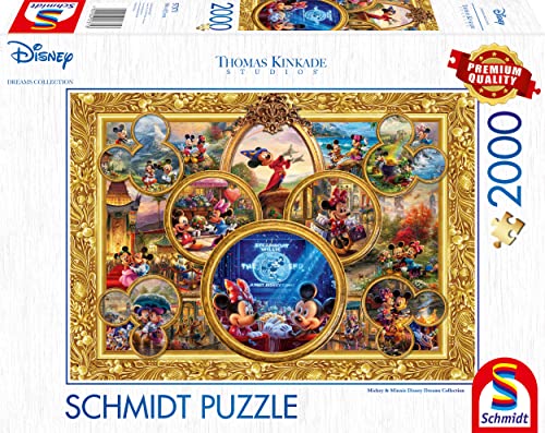 Schmidt Thomas Kinkade: Mickey and Minnie Dreams Collection - 2,000 Pieces Adult Jigsaw Puzzle Ages 14+