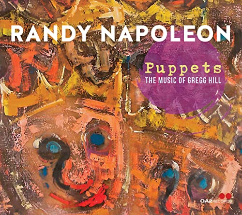 CD cover for “Puppets” by Randy Napoleon, featuring abstract orange artwork.