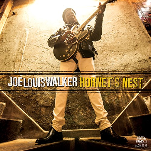 "Album cover featuring a man playing guitar on stairs, with 'Joe Louis Walker Hornet's Nest' text."