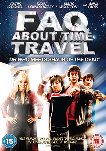 DVD cover for FAQ About Time Travel featuring four actors against a starry background.