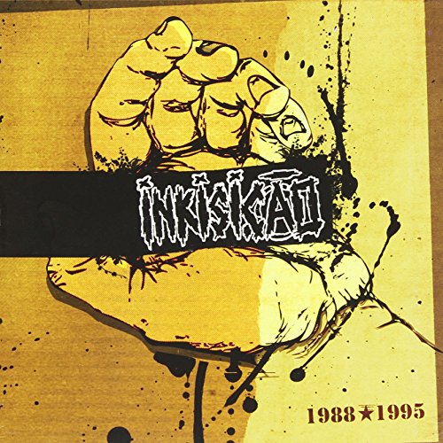 CD cover for Inkisicao’s “Best Of” with a hand crushing a face.