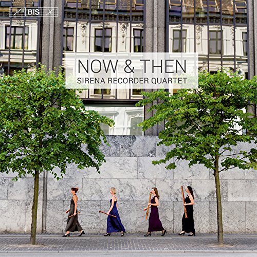 CD cover: four recorder players walking towards a building.