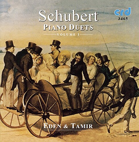 CD cover: painting of people with a horse-drawn carriage, text "Schubert".